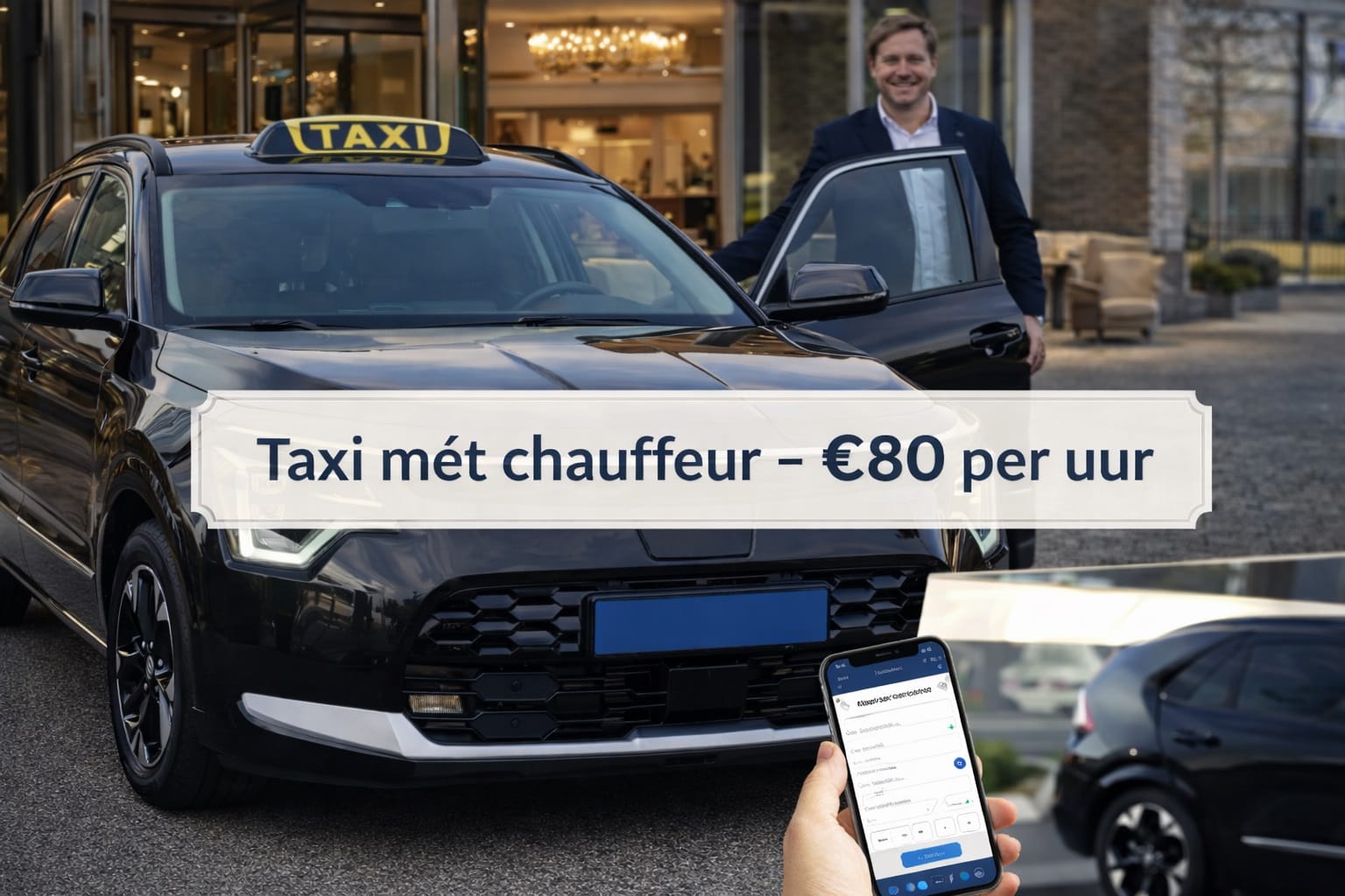 Taxi met chauffeur per uur – uurservice inclusief chauffeur | Den Taxi Taxi met chauffeur per uur inclusief professionele chauffeur – exclusieve uurservice van Den Taxi